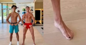 Revelaron el motivo por el que Cristiano Ronaldo se pinta de negro las uñas del pie