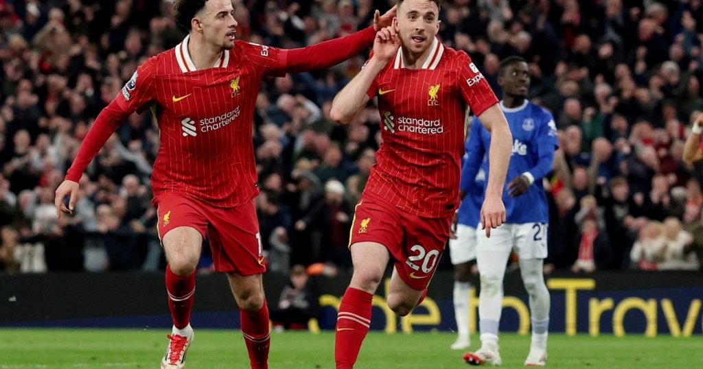 El último gol de Diogo Jota: en el clásico contra el Everton y para encaminar al Liverpool al título