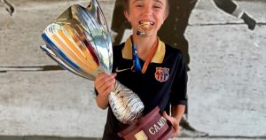 El golazo a lo Messi de Pedrito, la joya argentina de 11 años que ya es capitán en el Barcelona