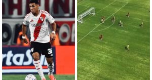 Video: desde el aire, el golazo a pura gambeta de un juvenil de River en la práctica
