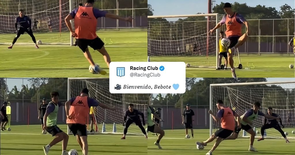 Las primeras pinceladas de Carboni como jugador de Racing y el nuevo apodo que le pusieron: "Bienvenido, Bebote"