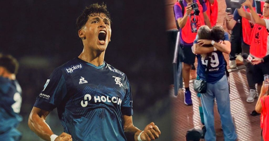 El video de un inolvidable abrazo: la madre de Dávila bajó a la cancha para felicitar a su hijo