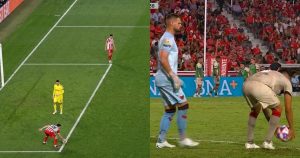 La comparación que hacen en España del penal no cobrado al Barcelona con una acción similar que pasó en la Liga Profesional