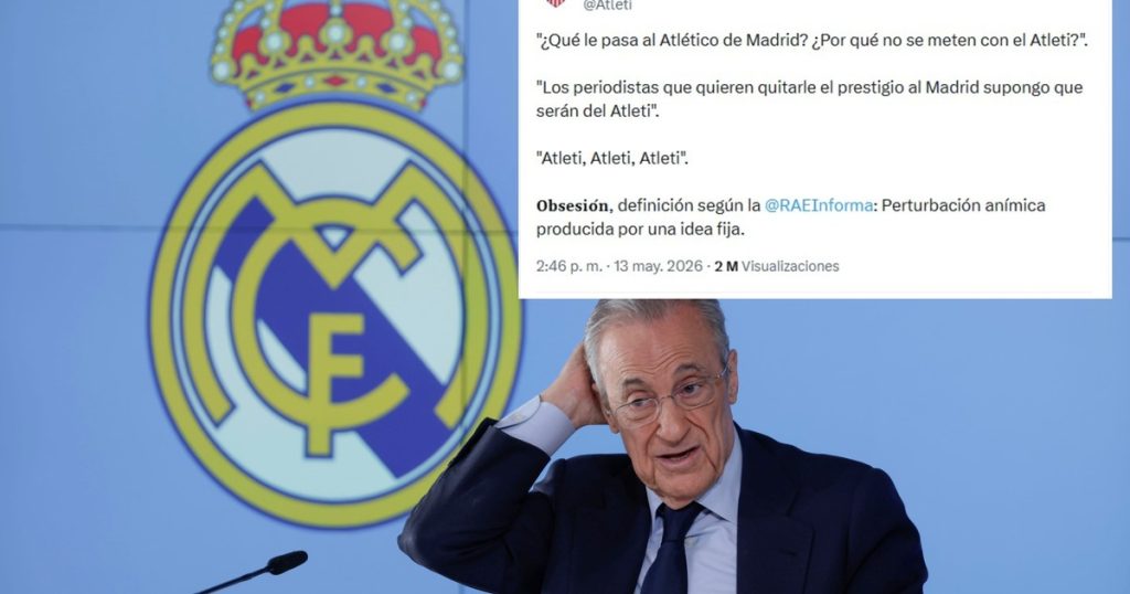 El picante tuit del Atlético de Madrid contra Florentino Pérez: "Obsesión"