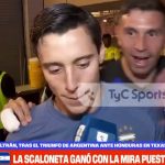 El apoyo de Dibu Martínez a Beltrán tras su debut en la Selección: “¡Vamos papá!”