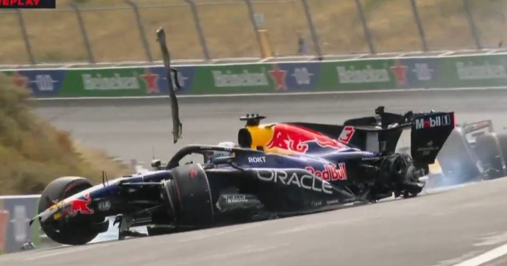 Triste adiós: Verstappen se dio un palazo en la despedida del GP de Países Bajos y salió la bandera roja