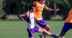 Franco Mastantuono tuvo su primer entrenamiento con la Fiorentina